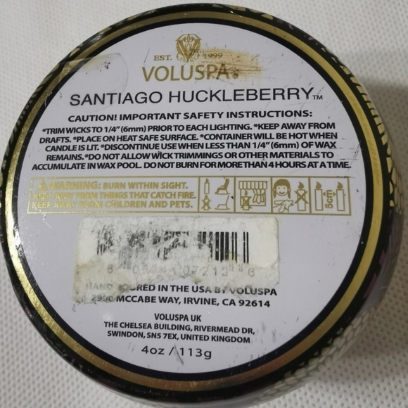 Voluspa Candle Santiago Huckleberry 4 oz - Picture 4 of 12